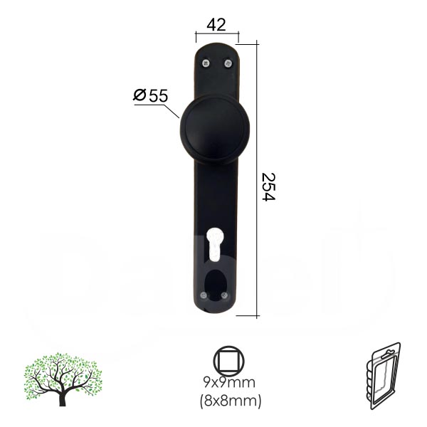 Kugla šild za vrata KS5-F Cm fi55/42x254mm  Cil DBP3