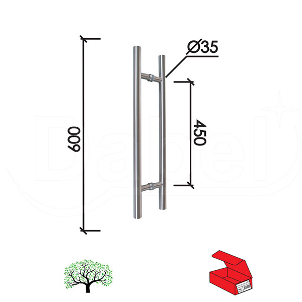 Rukohvat za vrata RU3009 Inox x450/35/600mm   Q