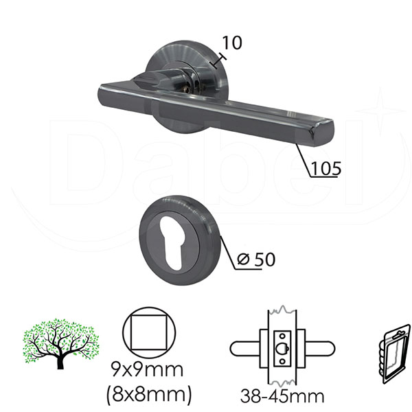 Kvaka rozeta za vrata CECA Hr/Mat-Hr fi50/10/105/8/9mm  Cil DBP3