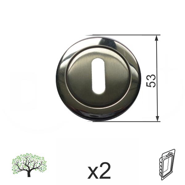 Rozeta za vrata BEOGRAD-R Inox/PInox fi53mm (2kom) .Klj DBP1