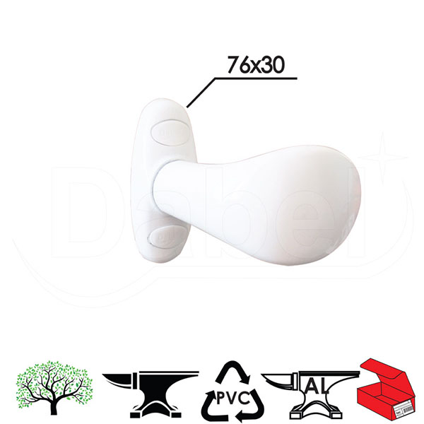 Kugla rozeta za vrata GOČ-KU RAL9016Be 76x30mm   Q
