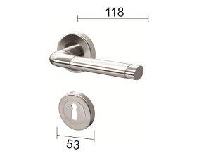 Kvaka rozeta za vrata SOMBOR Hr/Mat-Hr fi54/10/118/8/9mm  .Klj