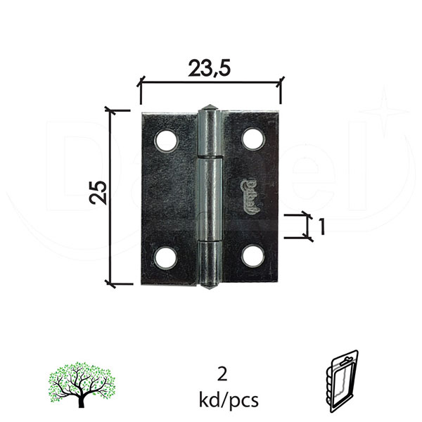 Šarka brodska za vrata SP9003 ZnB 25x23,5x1mm (2kom)  DP1