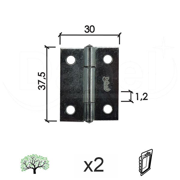 Šarka brodska za vrata SP9003 ZnB 37,5x30x1,2mm (2kom)  DBP1