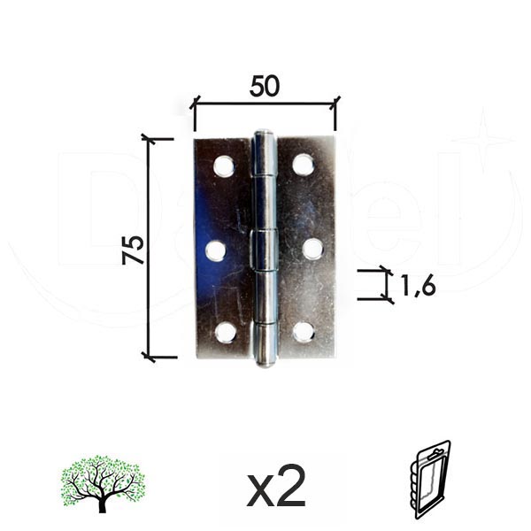 Šarka brodska za vrata SP9003 ZnB 75x50x1,6mm (2kom)  DBP1