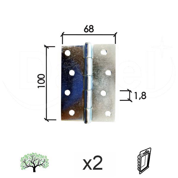 Šarka brodska za vrata SP9003 ZnB x100x68x1,8mm (2kom)  DBP2