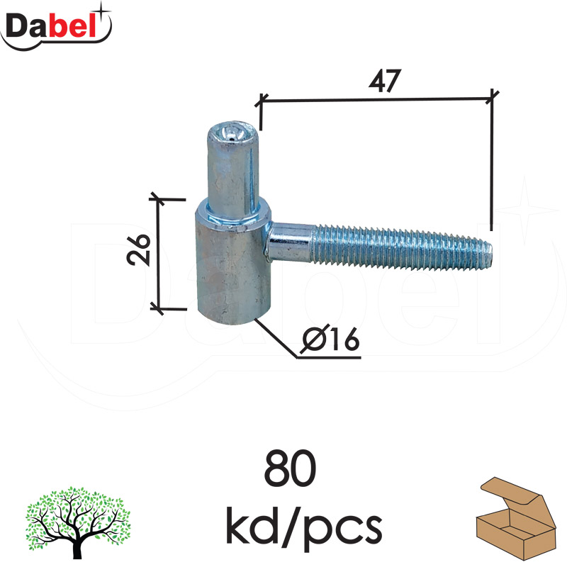 Šarka uvrtna za vrata SP055 ZnB fi16x52/47mm  Muška Q