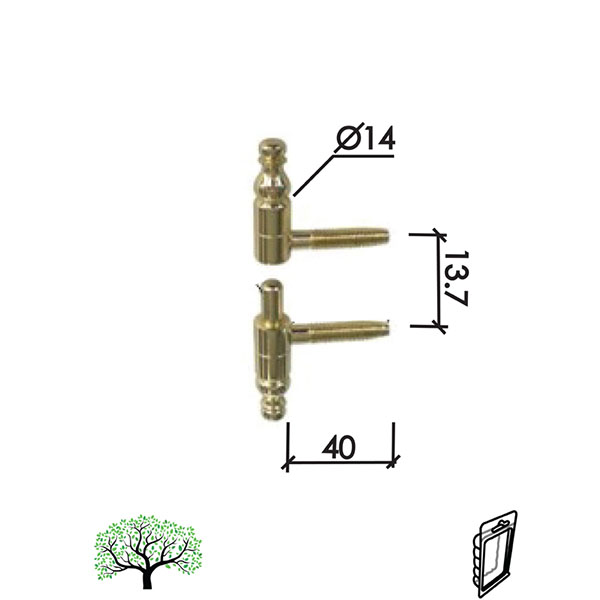 Šarka uvrtna za vrata SP9028 Ms 14mm   DP1