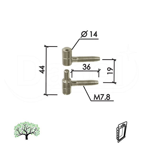 Šarka uvrtna za vrata SP9030 Hr 14mm   DP1