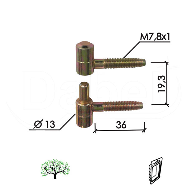 Šarka uvrtna za vrata SP9030 ZnŽ 13mm   DP1