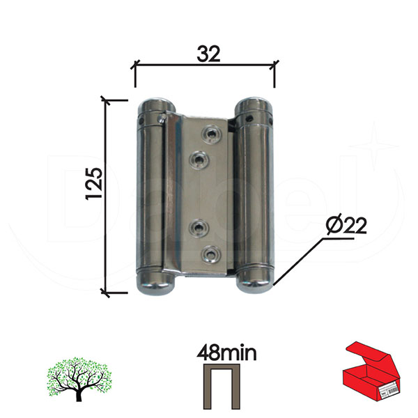 Šarka kaubojska za vrata SP9035 Nikl x125x32/fi22mm  48mm min. štok Q