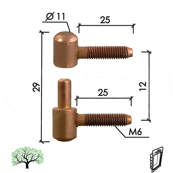 Šarka uvrtna za nameštaj SP530 Braon fi11mm   DP1