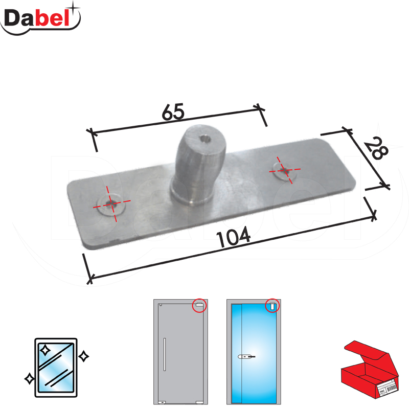 Šarka za staklena vrata SP8001 Inox x104x28/fi15mm