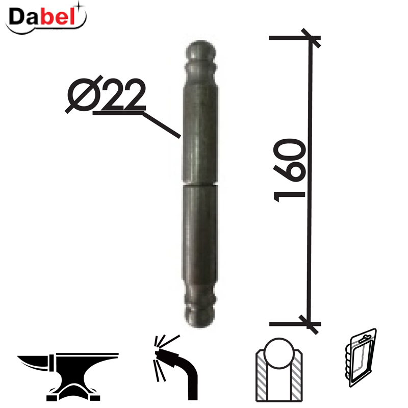 Šarka bravarska za vrata SP4 NN fi22xx160mm  Kuglica