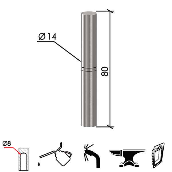 Šarka bravarska za vrata SP6 Ne 14x80x8mm   DP1