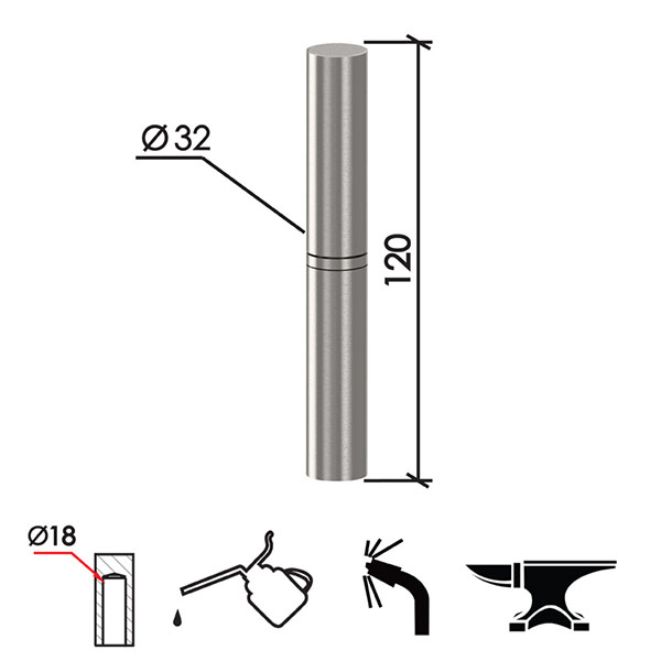 Šarka bravarska za vrata SP6 Ne 32xx120x18mm   DP1
