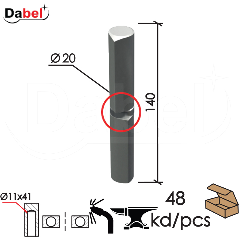 Šarka bravarska za vrata SP7 Ne fi20xx140/11x41mm (48kom) Ležaj DBX