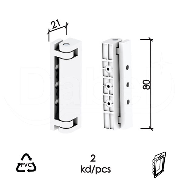 Šarka za pvc prozor PRAKTIK Bela 80/21mm (2kom)  DBP1