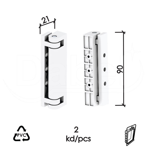 Šarka za pvc prozor PRAKTIK Bela 90/21mm (2kom)  DBP1