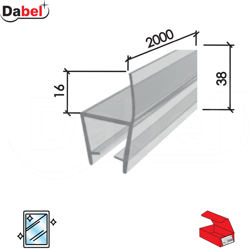 Dihtung stakla za tuš kabinu ST-C Trans 8/2000mm   OPD