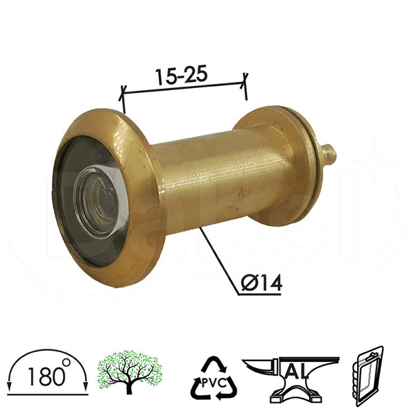 Špijunka za vrata ŠP4033 Ms fi14/15-25mm/180`  180stepeni DBP1