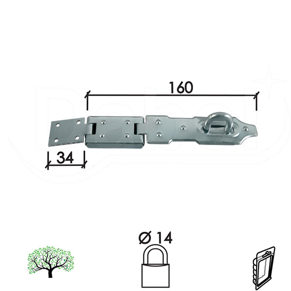 Reza za katanac 101 ZnB 160/34/fi14mm   DBP1
