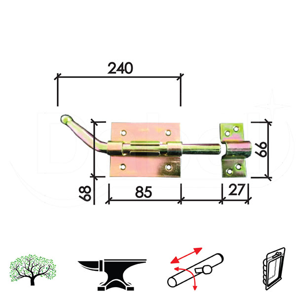 Reza za vrata 320 ZnŽ 240/85x68/27x66mm   DBP1