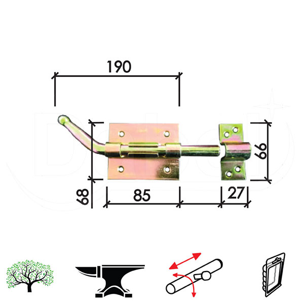 Reza za vrata 320 ZnŽ 190/85x68/27x66mm   DBP1