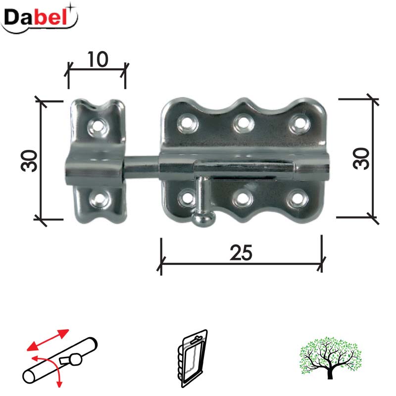 Reza za vrata 384 Nikl 25x30/10x30mm   DBP1
