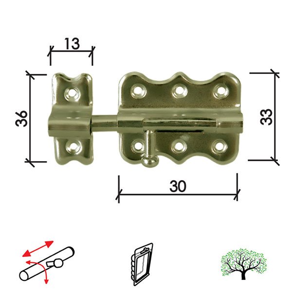 Reza za vrata 384 Ms 30x33/13x36mm   DSP