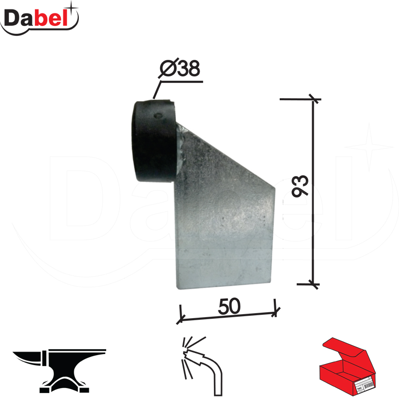 Odbojnik za kliznu kapiju OD1001 ZnB 93x50mm  klizne kapije,zavarivanje