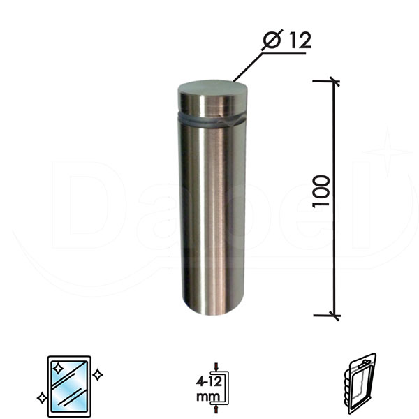 Distancer za staklo DST1 Inox fi12xx100mm   DP1
