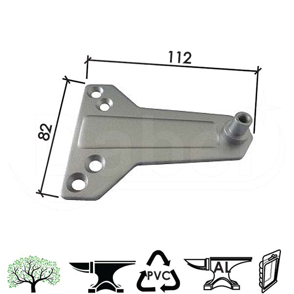 Nosač zatvarača za vrata N503 Silver 84x112mm   Q