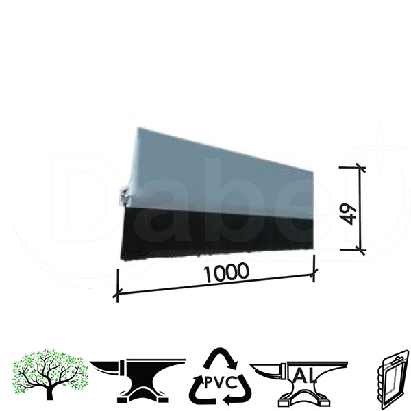 Lajsna diht za vrata ČT 5 Siva 49x1000mm  Brušena traka