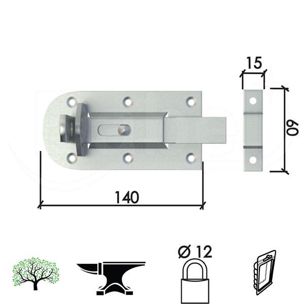 Reza za katanac 103 ZnB 140mm   DP1