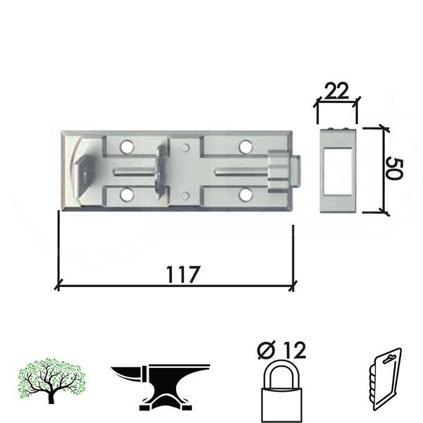 Reza za katanac 104 ZnB 117x50mm   DP1