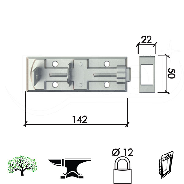 Reza za katanac 104 ZnB 142x50mm   DP1