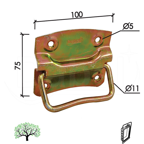 Ručka za sanduk RK1 ZnŽ x100mm   DBP2