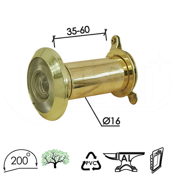 Špijunka za vrata ŠP4000 Ms fi16/35-60mm/200`  200stepeni DBP1