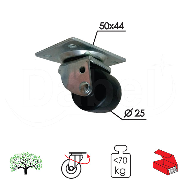 Točak za kontejner rotirajuci TA2 ZnB 50x44mm  70kg OPD