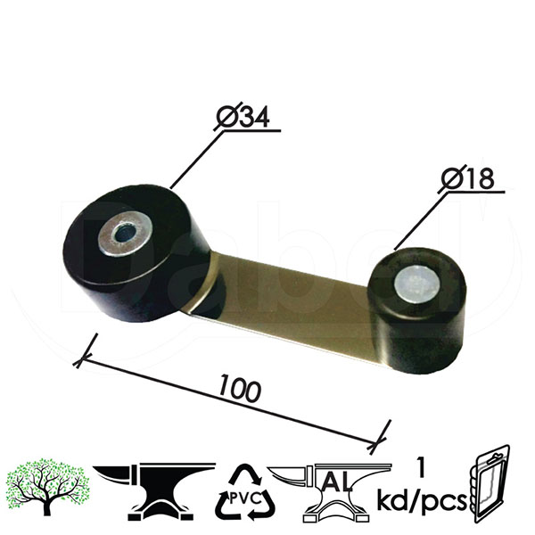 Držač vrata podni DV1 Braon 100x18mm   DP1