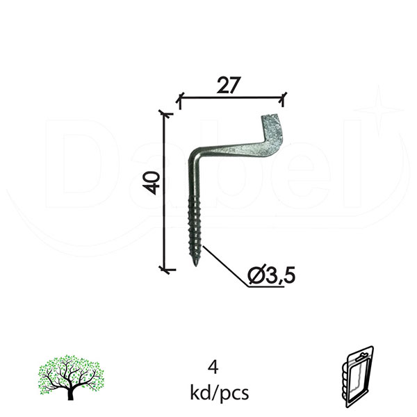 Rajber R1 ZnB 3,5x40x27mm (4kom)  XPD