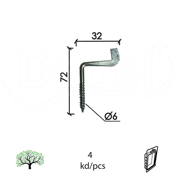 Rajber R1 ZnB 6,0x72x32mm (4kom)  DBP1