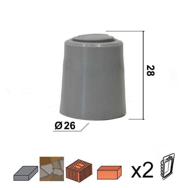 Odbojnik podni za vrata OD900 Siva fi26x28mm (2kom)  DBP1