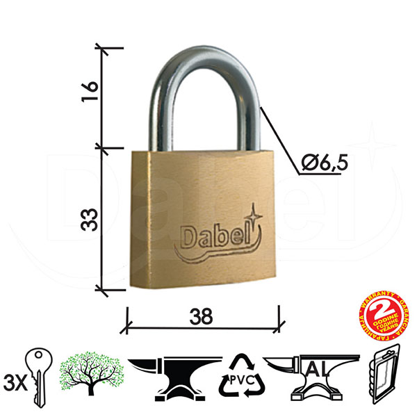 Katanac KA2029 Ms 38x33/16/fi6,5mm  3K DBP1