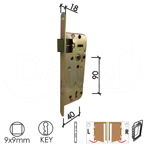 Brava za drvena vrata B2005 K ZnŽ 40/90/18/9  1Klj sa prihvatnikom DBP1