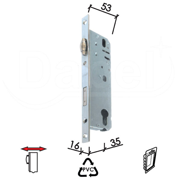 Brava za pvc vrata B2037 R Hr 35/-/16/-   DBP1