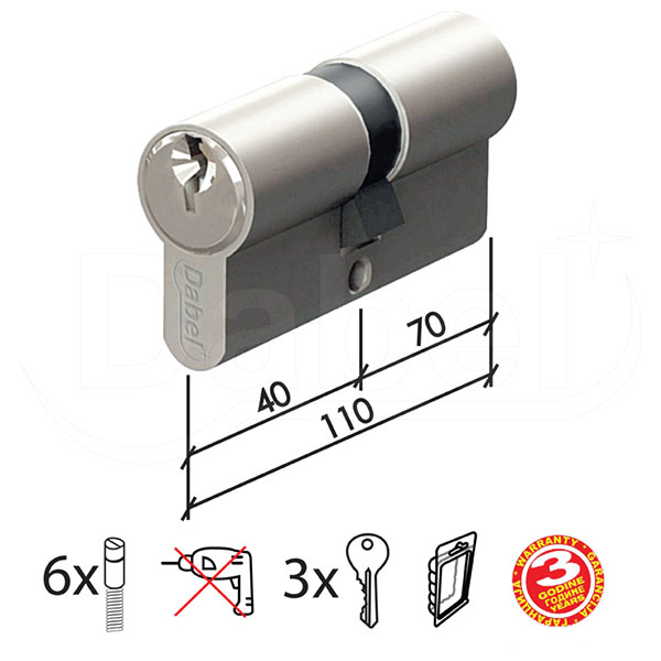 Cilindar za vrata CL2010 SS x110mm(40-70)  3K DBP2