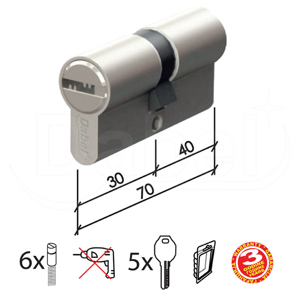 Cilindar kodirani CL2020 SS 70mm(30-40)  5kod DBP1