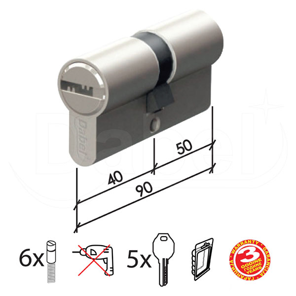 Cilindar kodirani CL2020 SS 90mm(40-50)  5kod DBP1